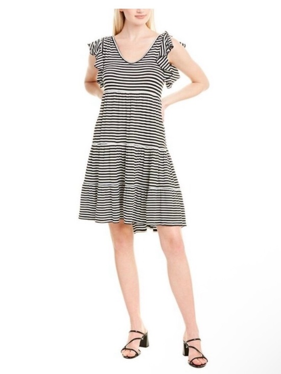 Max Studio Dresses & Skirts - Max Studio Black & White Striped Flutter Sleeve Dress. Size Small. NWT